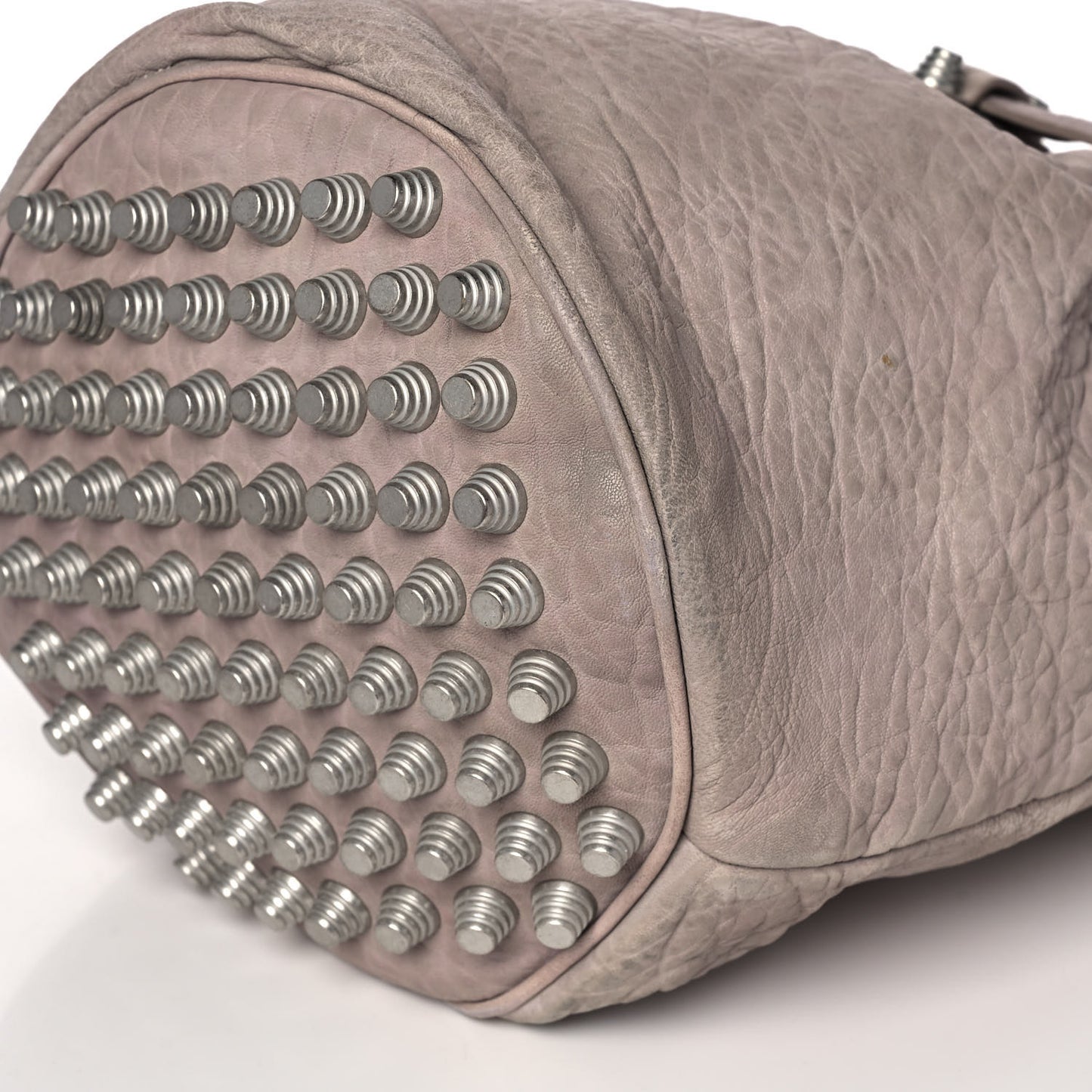 Pebbled Lambskin Diego Bucket Bag Taupe