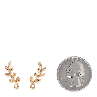 Tiffany 18K Rose Gold Paloma Picasso Olive Leaf Climber Earrings 2 of 5