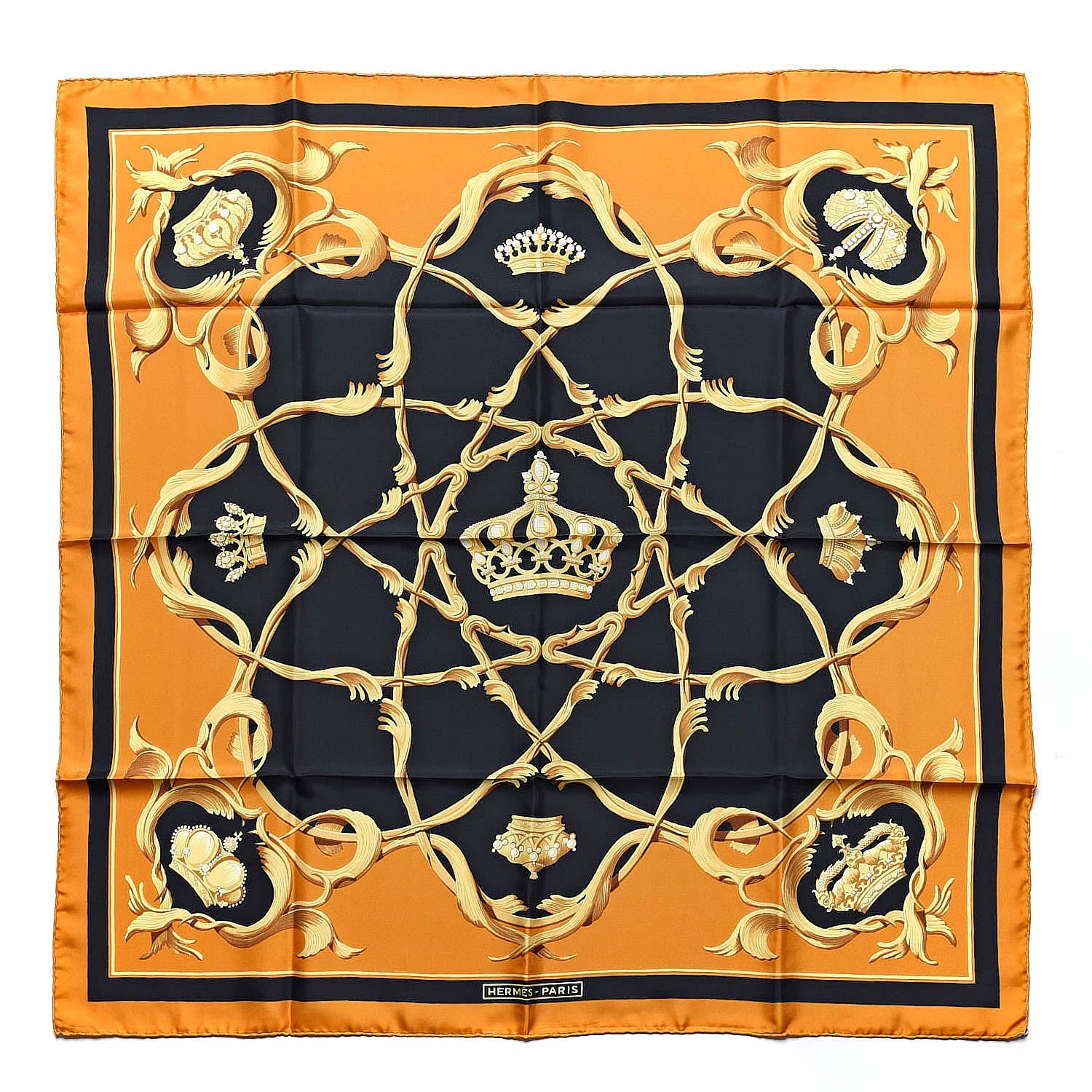 Hermes Silk Couronnes Crown Scarf 90 1 of 5