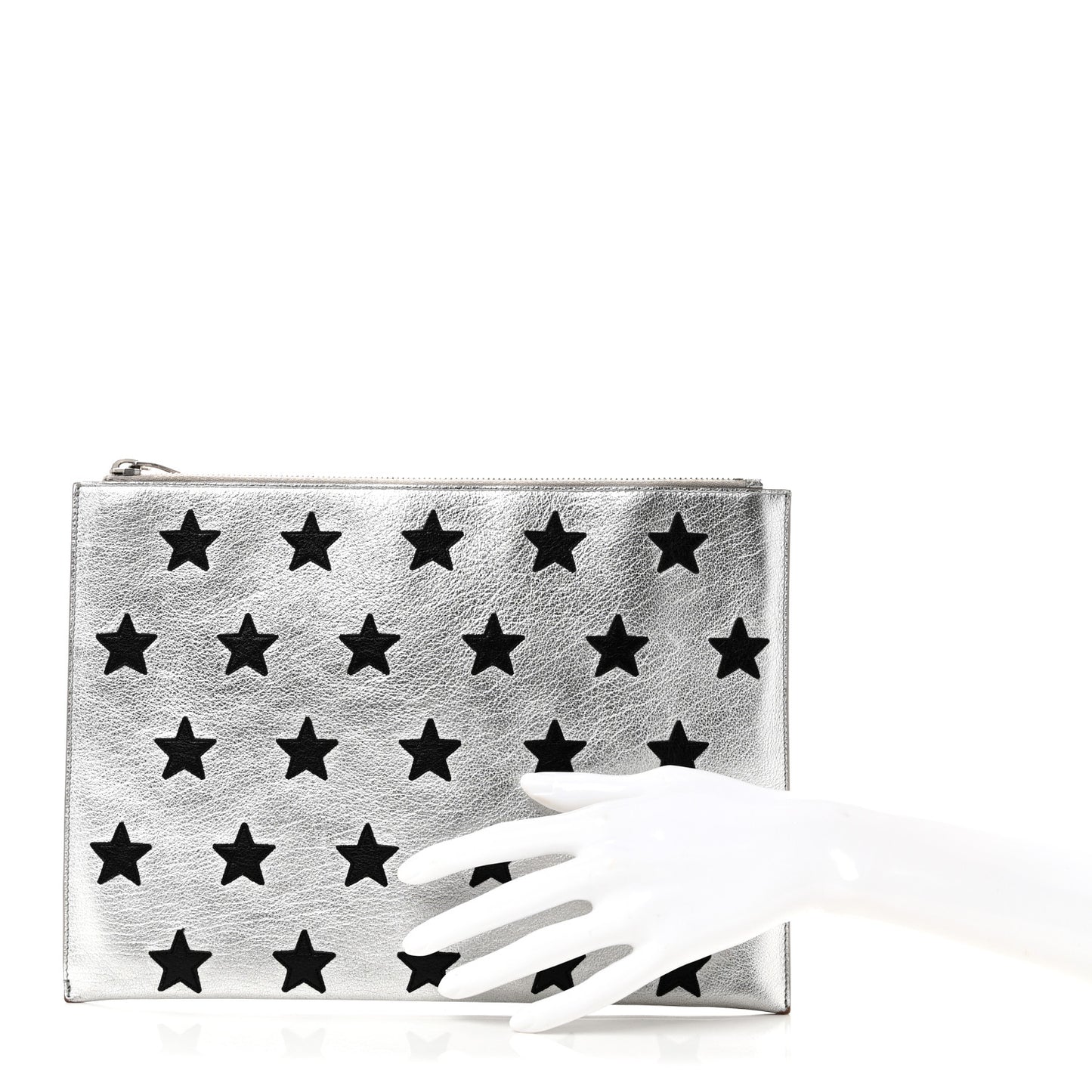 Calfskin Star Rider iPad Pouch Argento