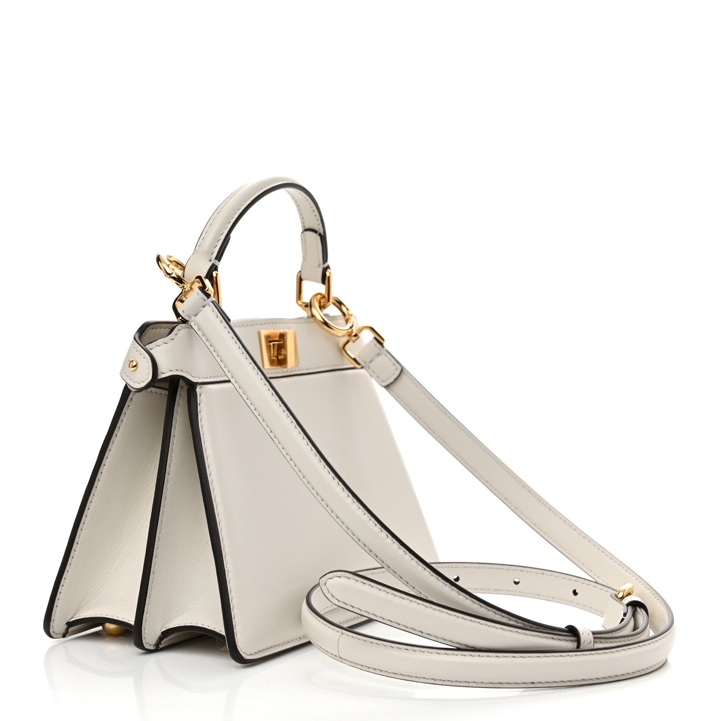 Shiny Nappa Petite Peekaboo I SEE U Satchel White