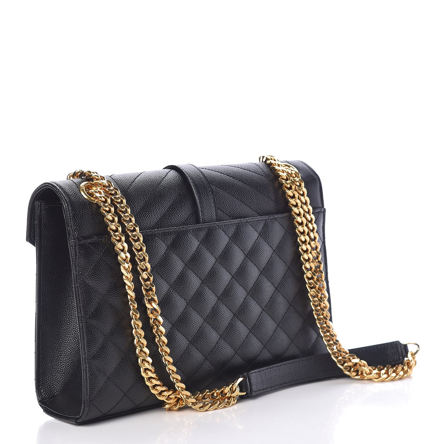 Grain De Poudre Textured Mixed Matelasse Triquilt Medium Monogram Satchel Black