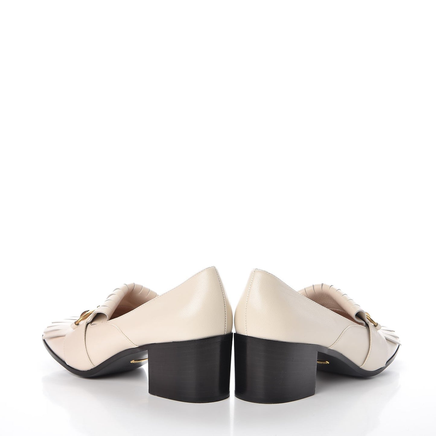 Malaga Kid Polly Kiltie Fringe 55mm Loafer Pumps 37.5 Mystic White
