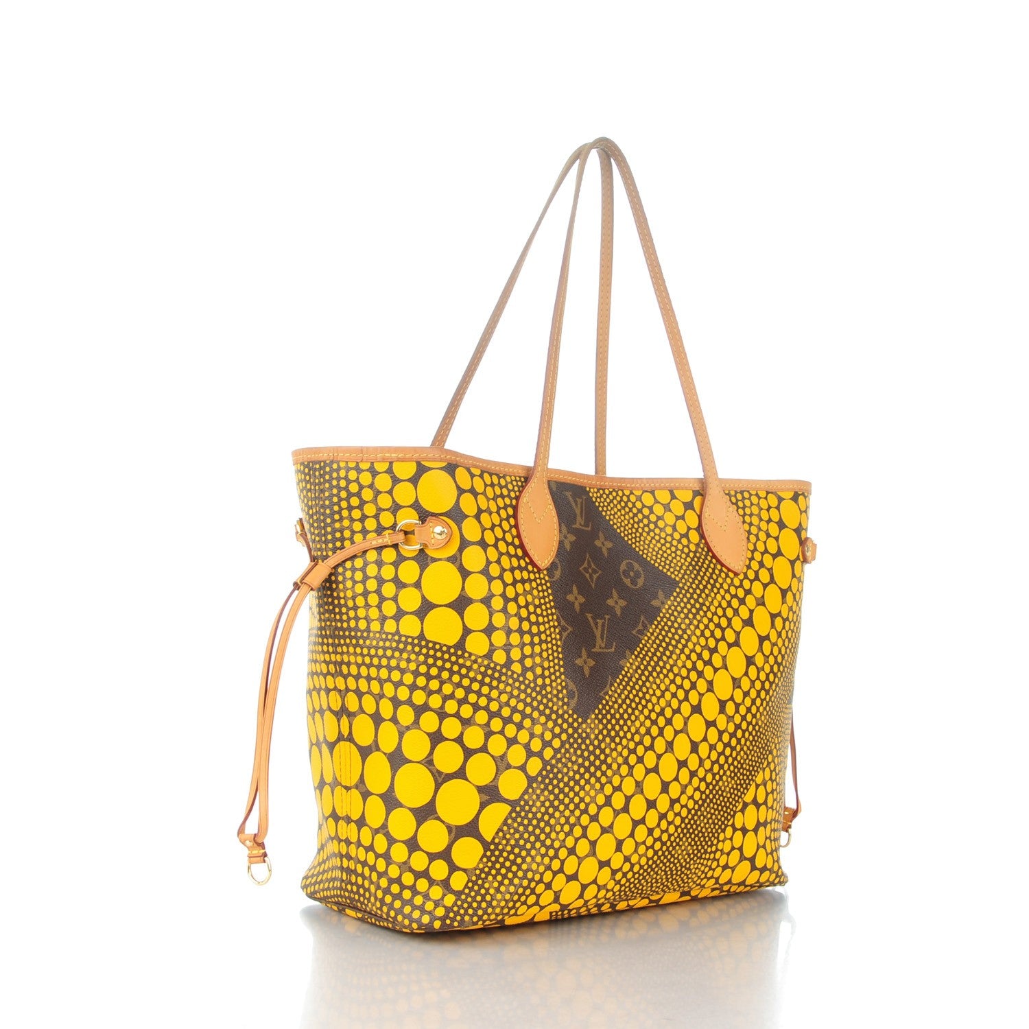 Louis Vuitton Monogram Kusama Waves Neverfull MM Yellow 3 of 10