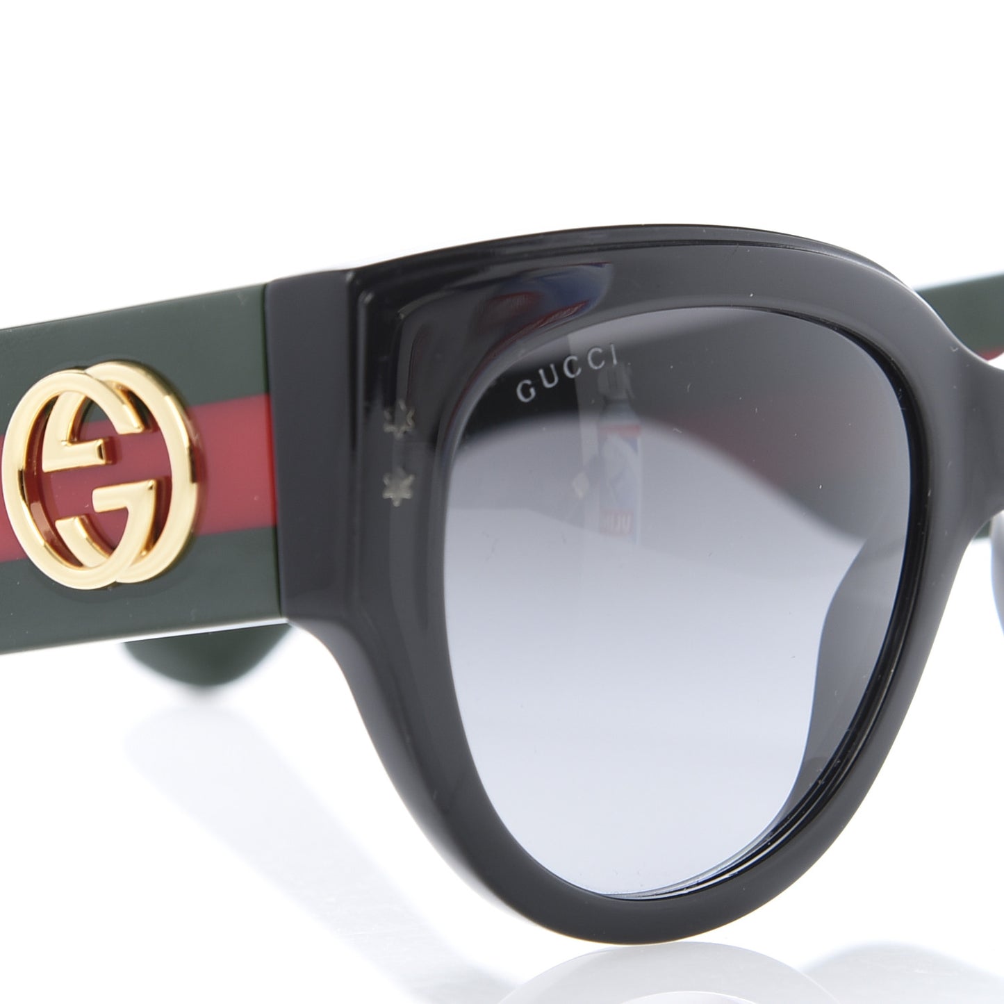 Acetate Oversized Rectangle Frame Web Sunglasses GG3864/S Black