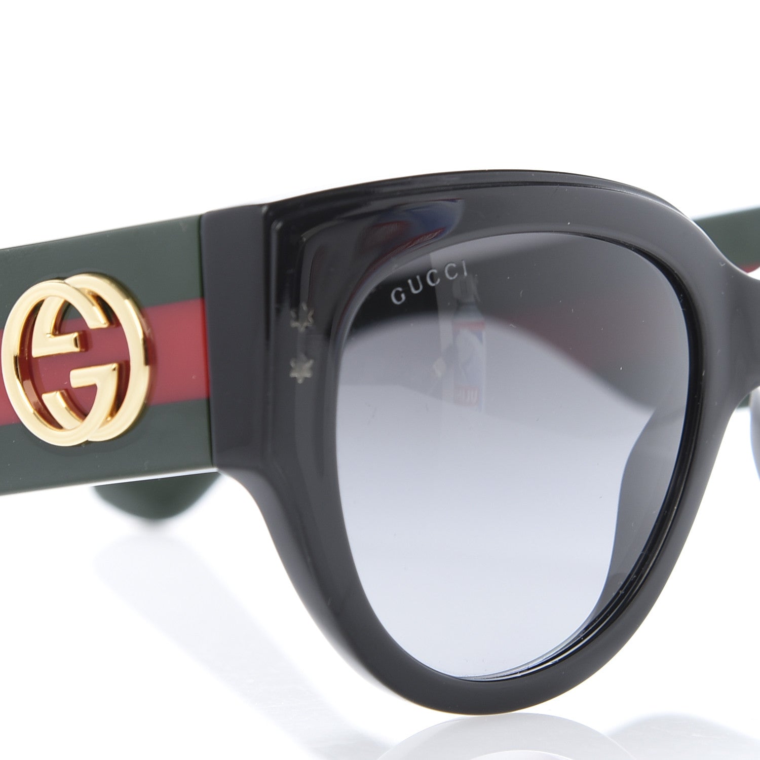 Gucci Acetate Oversized Rectangle Frame Web Sunglasses GG3864/S Black 6 of 7