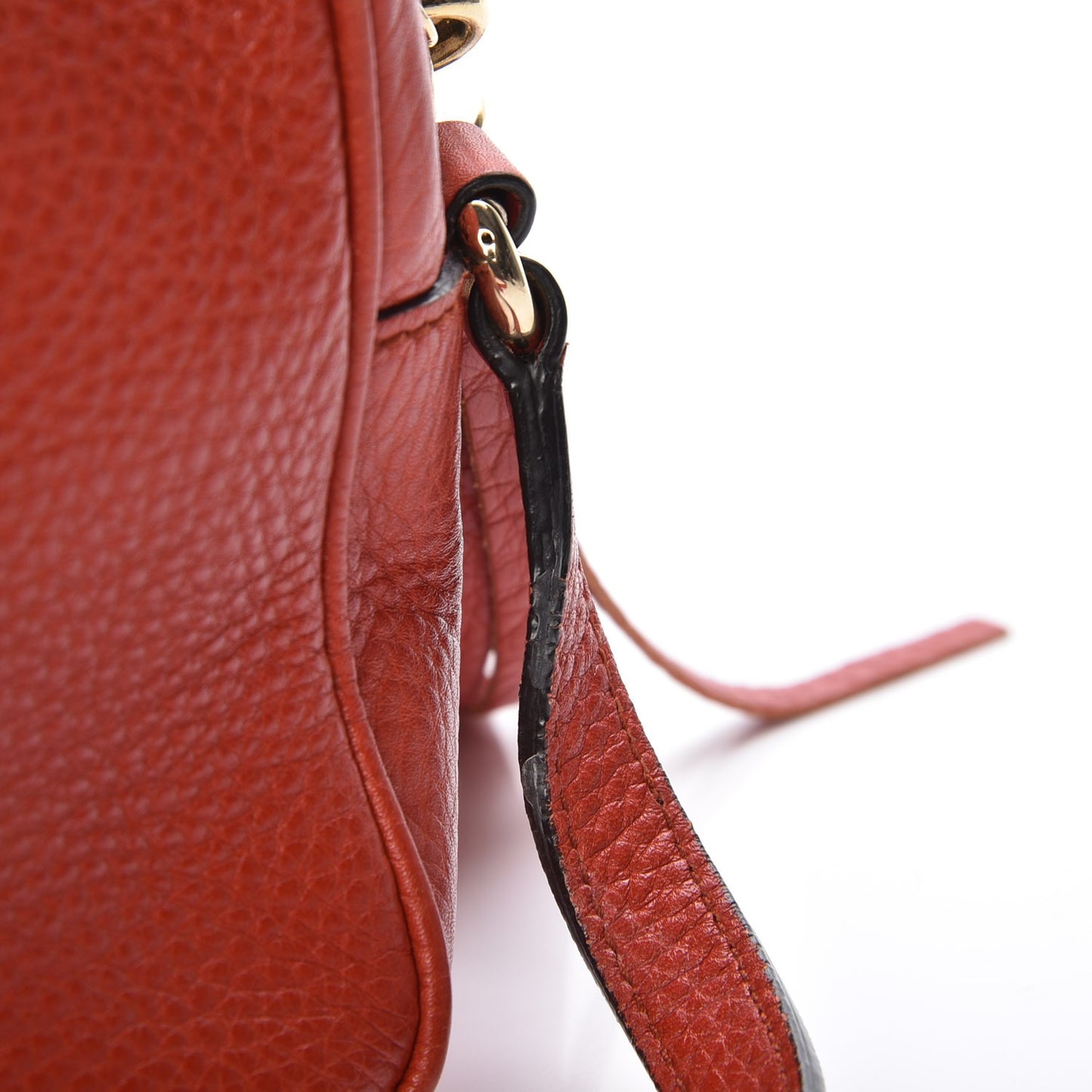 Pebbled Calfskin Small Soho Disco Bag Sun Orange