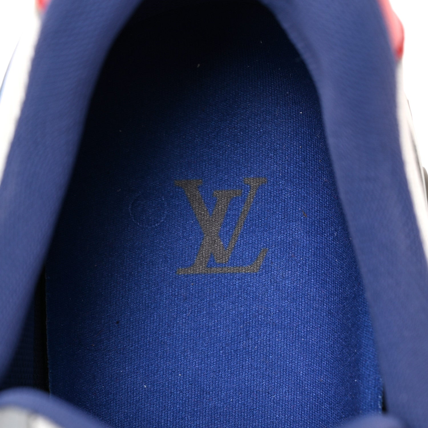 Louis Vuitton Suede Calfskin Technical Fabric Monogram Trail Sneakers 10 White Red Blue 7 of 13
