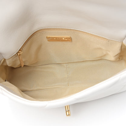 Chanel Goatskin Quilted Medium 19 Flap White 4 of 10