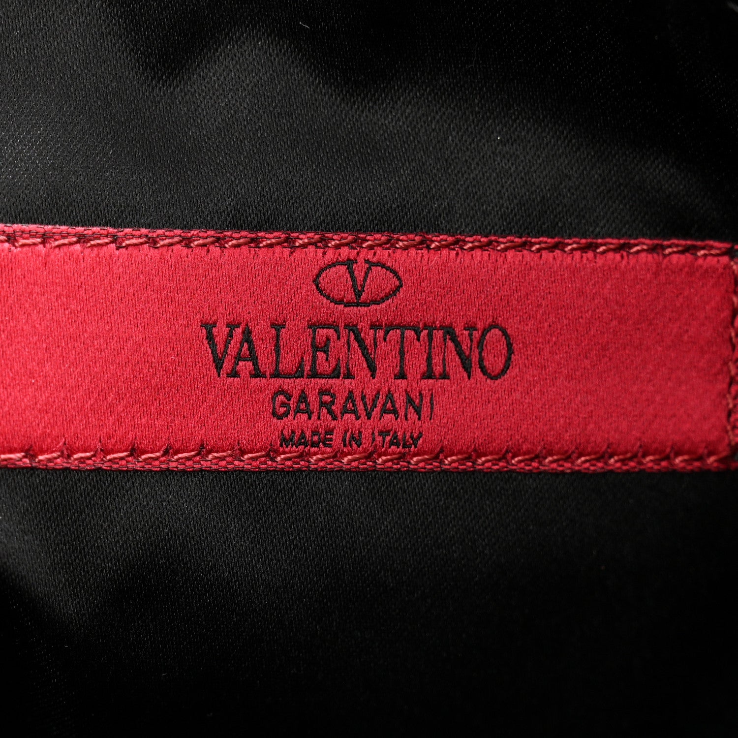 Valentino Garavani Vitello Large Rockstud Zip Pouch Black 6 of 9