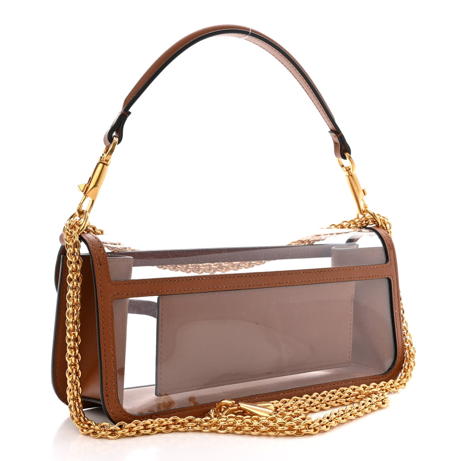 Valentino Garavani PVC Nappa Vlogo Loco Shoulder Bag Trasparente Selleria 3 of 10