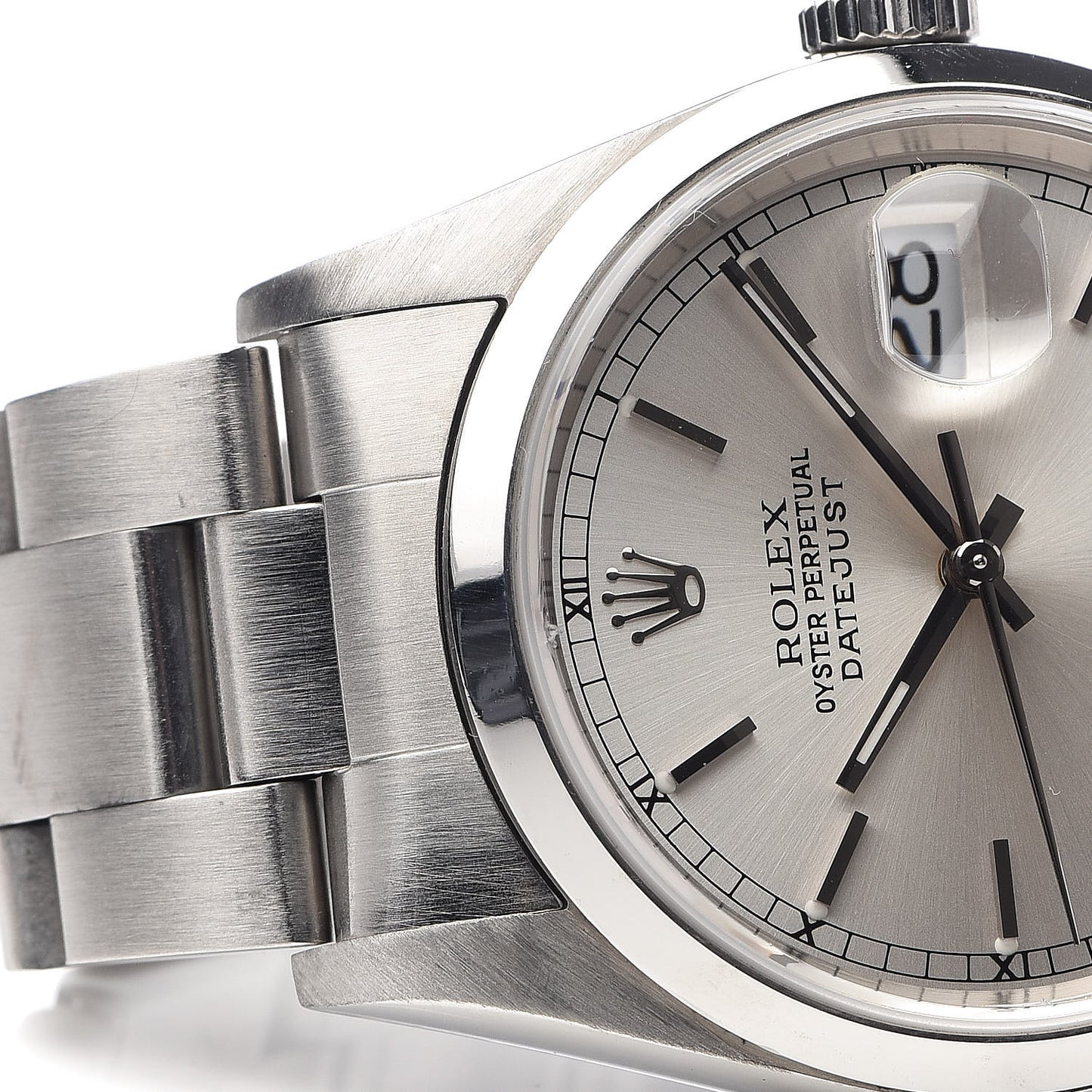 Stainless Steel 36mm Oyster Perpetual Datejust Watch Silver 16200