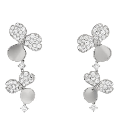 Tiffany Platinum Diamond Paper Flowers Cluster Drop Earrings 1 of 4