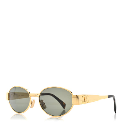 Celine Metal Triomphe 01 Sunglasses CL40235U Gold Green 1 of 7