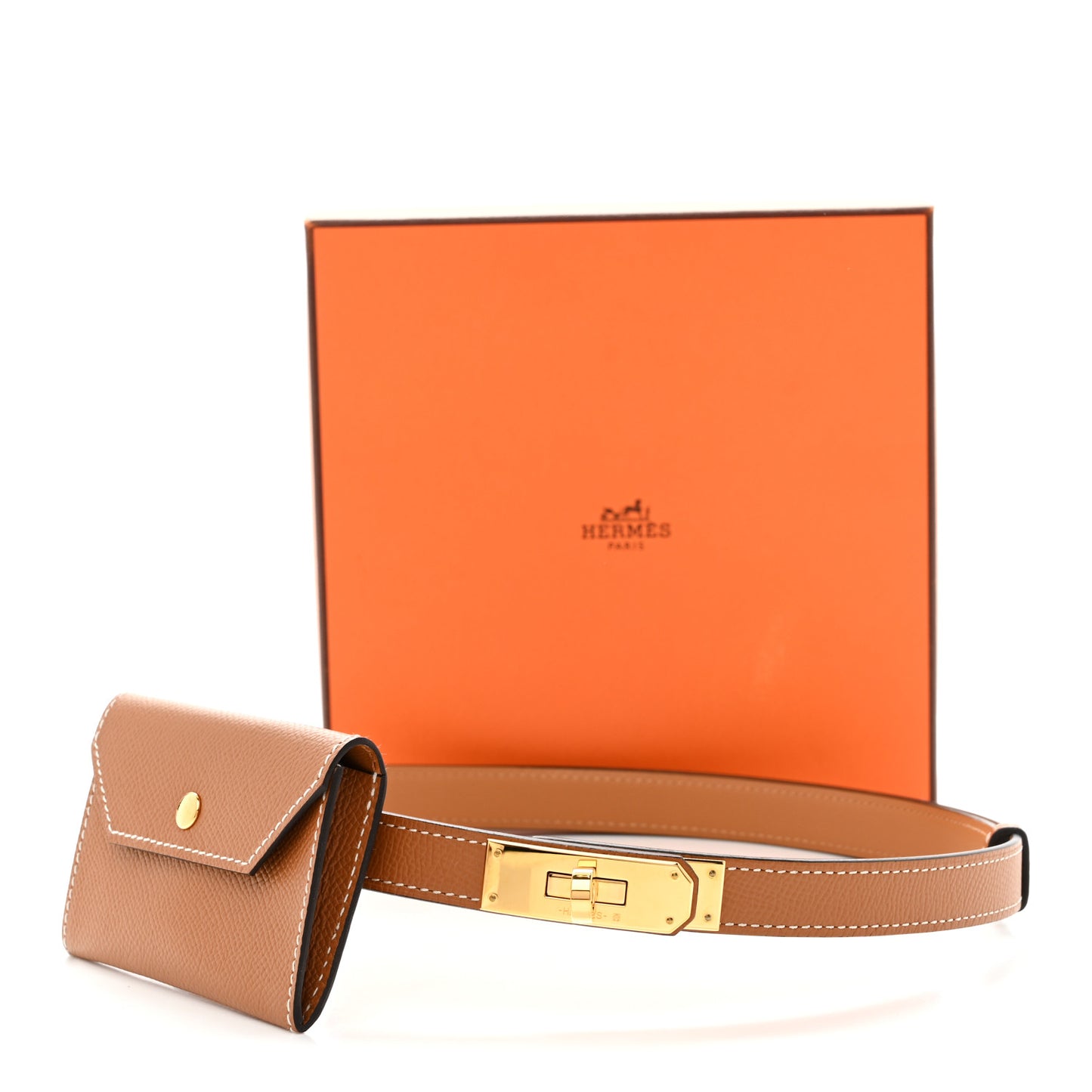 Epsom Kelly Pocket Belt Gold