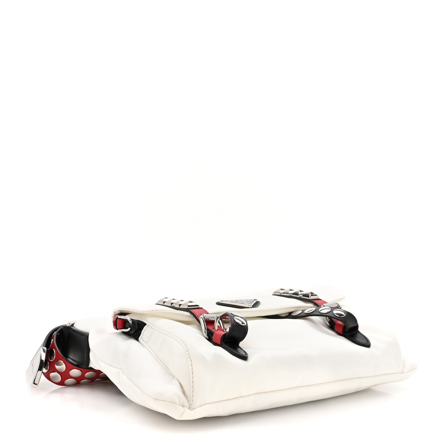 Nylon New Vela Studded Messenger White Fuoco