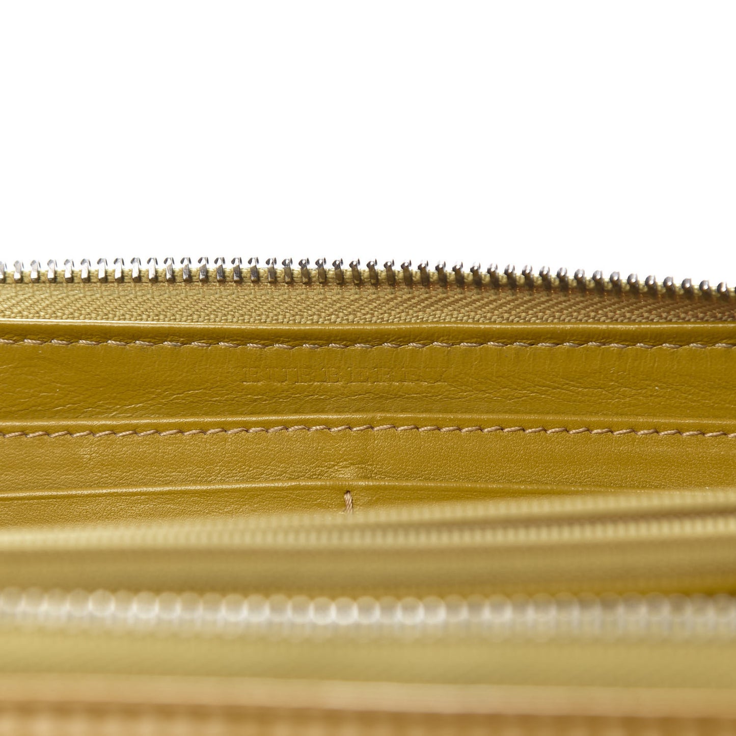 Patent Check Emboosed Large Zip Around Wallet Yellow