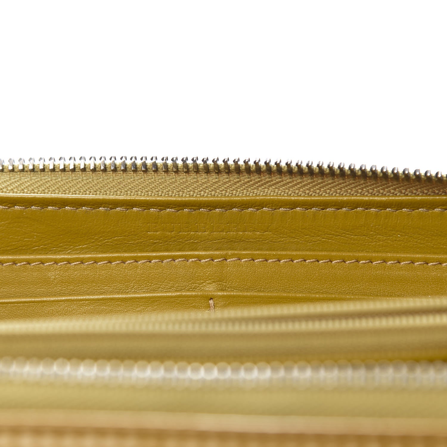Burberry Patent Check Emboosed Large Zip Around Wallet Yellow 6 of 10