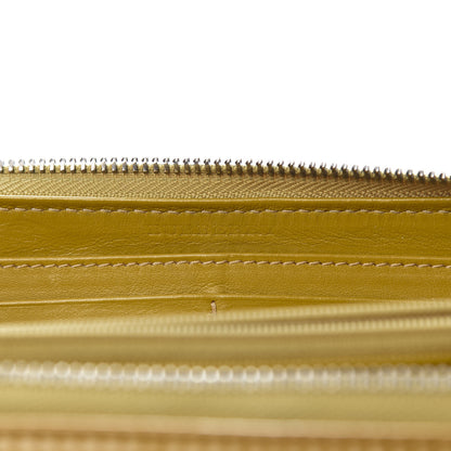 Burberry Patent Check Emboosed Large Zip Around Wallet Yellow 6 of 10