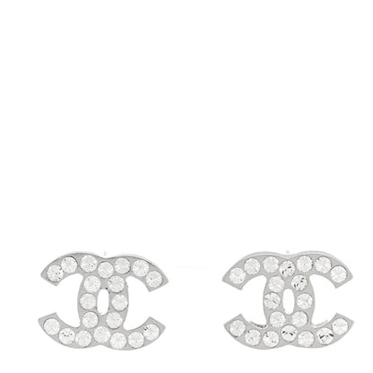 Chanel Crystal Mini Timeless CC Earrings Silver 1 of 5