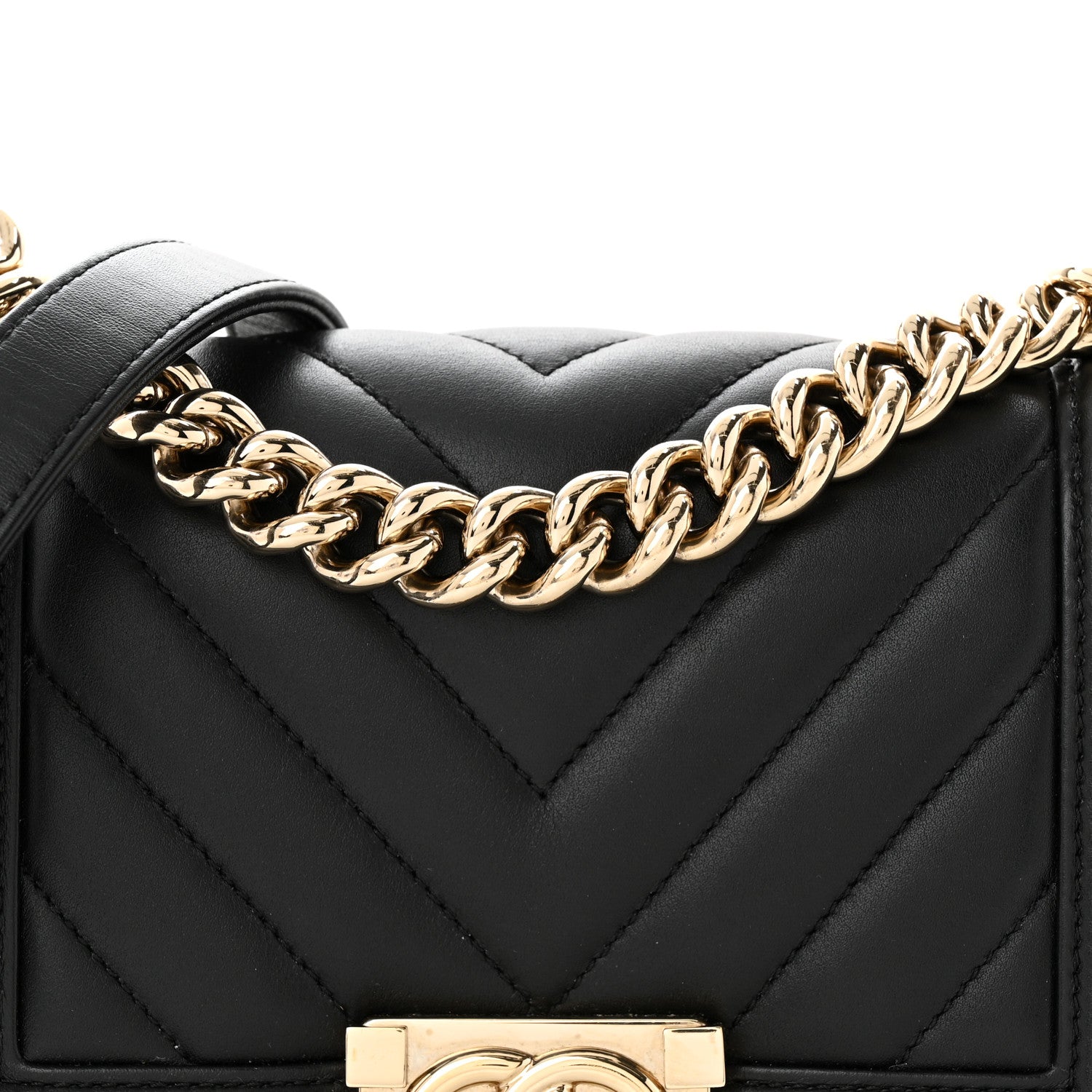 Chanel Calfskin Chevron Quilted Small Boy Flap Black 8 of 15