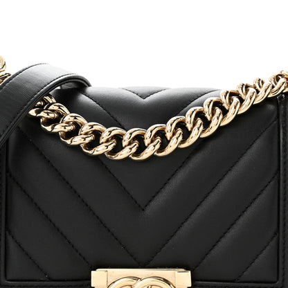 Chanel Calfskin Chevron Quilted Small Boy Flap Black 8 of 15