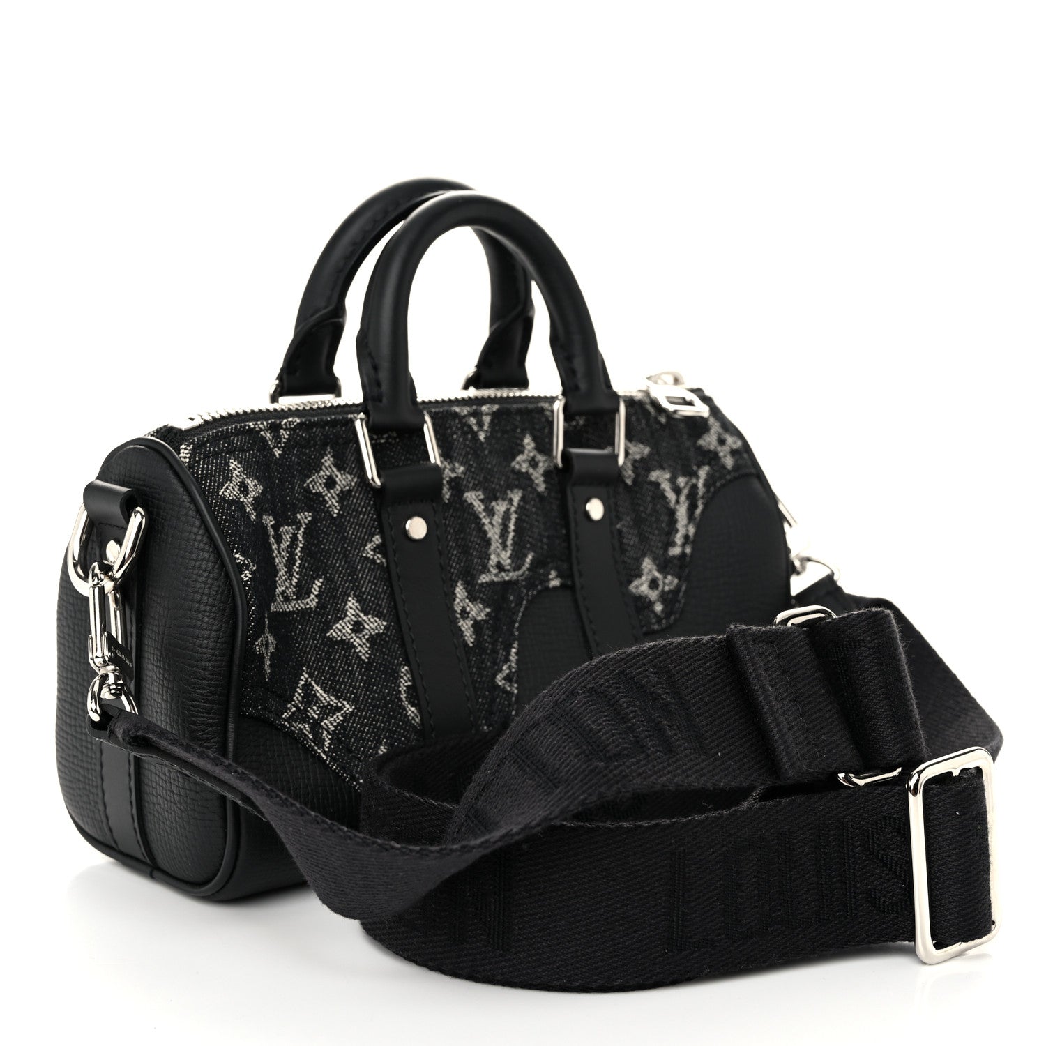 Louis Vuitton X NIGO Taurillon Monogram Denim Drip Keepall XS Black 3 of 10