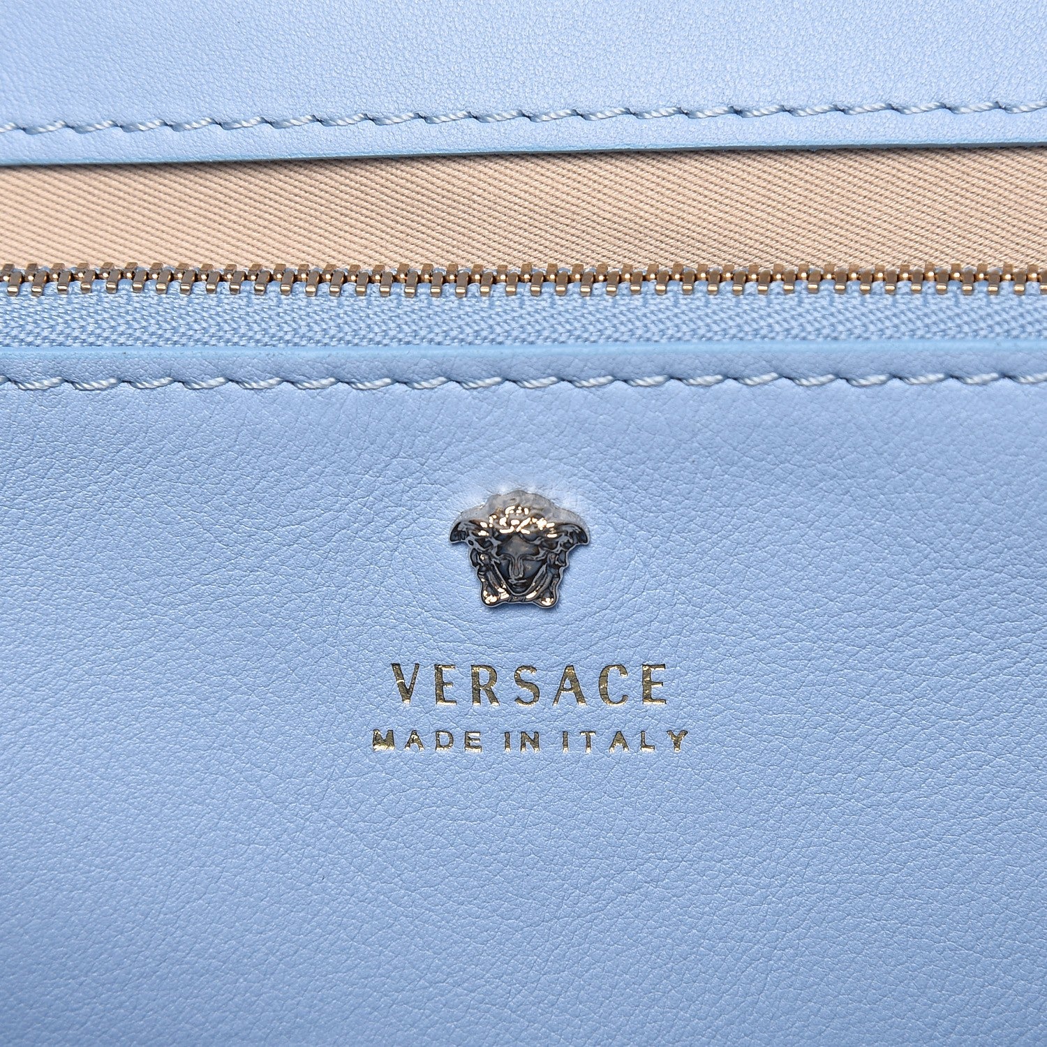 Versace Calfskin Canvas Medium Palazzo Empire Bag Desert Palm 9 of 10