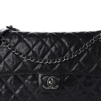 Chanel Crumpled Grained Calfskin Jumbo CC Crave Flap Black 10 of 10
