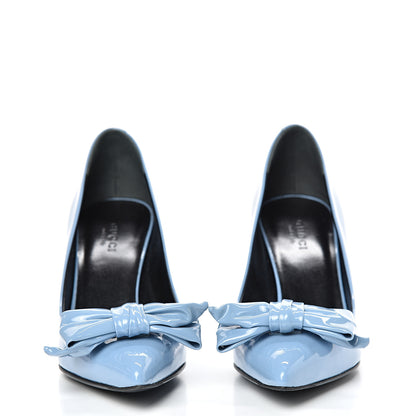 Gucci Vernice Bow Pumps 36.5 Light Blue 2 of 10