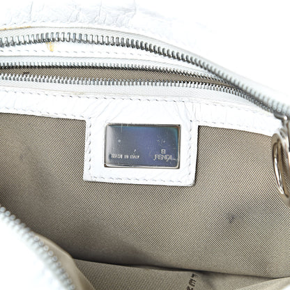 Fendi Laminated Calfskin Small Devil Trapezio Tote White 6 of 15