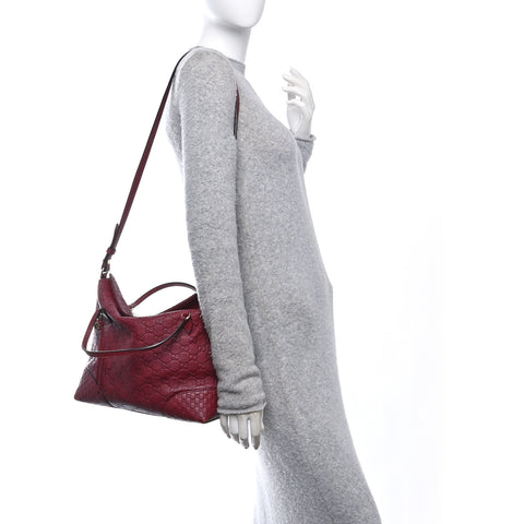 Guccissima Medium Bree Foldover Tote Classic Ruby