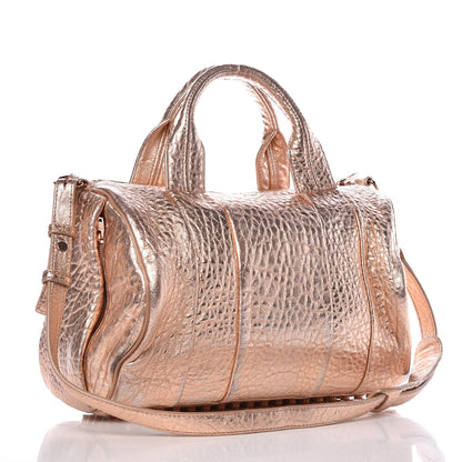 Alexander Wang Metallic Pebbled Lambskin Rocco Rose Gold Hardware 4 of 7