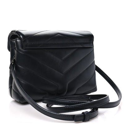 Saint Laurent Calfskin Y Quilted Monogram Monochrome Toy Loulou Crossbody Bag Black 3 of 11