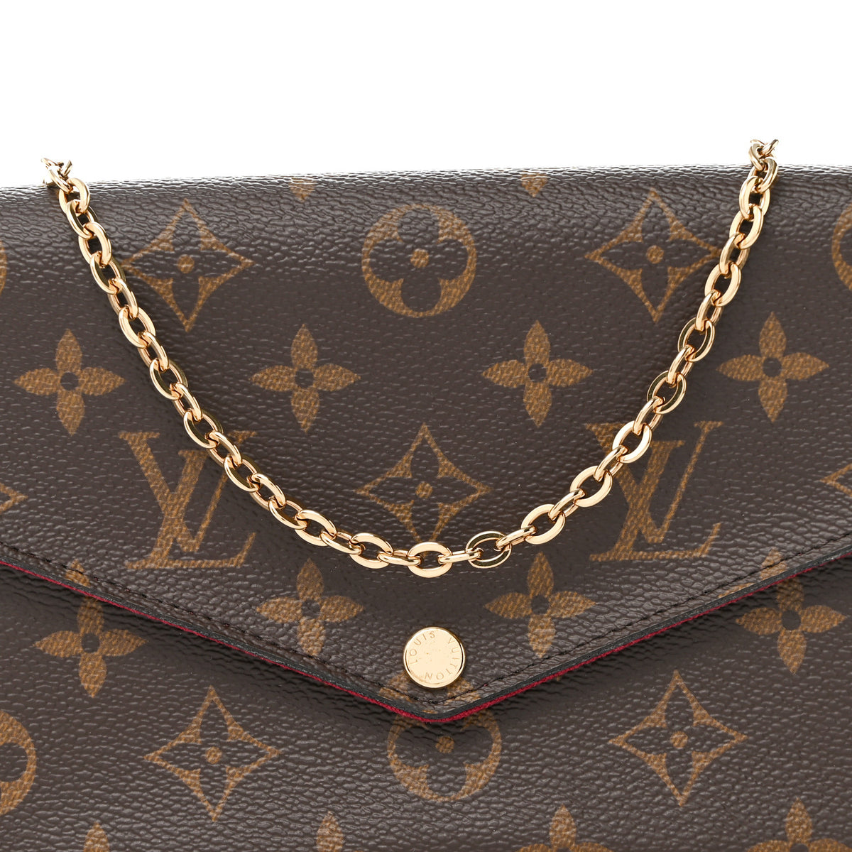 Louis Vuitton Monogram Pochette Felicie Chain Wallet Fuchsia 8 of 11