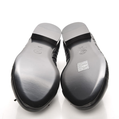 Chanel Aged Calfskin Quilted Cap Toe Ballerina Flats 39.5 Black 5 of 9