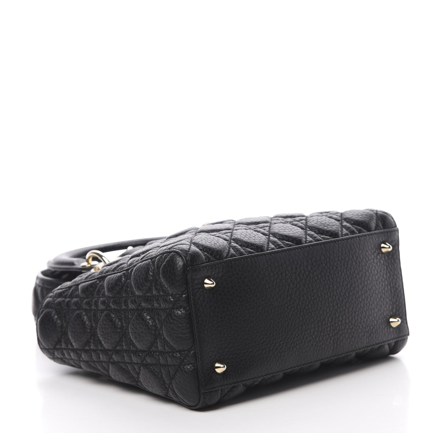 Grained Calfskin Cannage Medium Supple Lady Dior Black