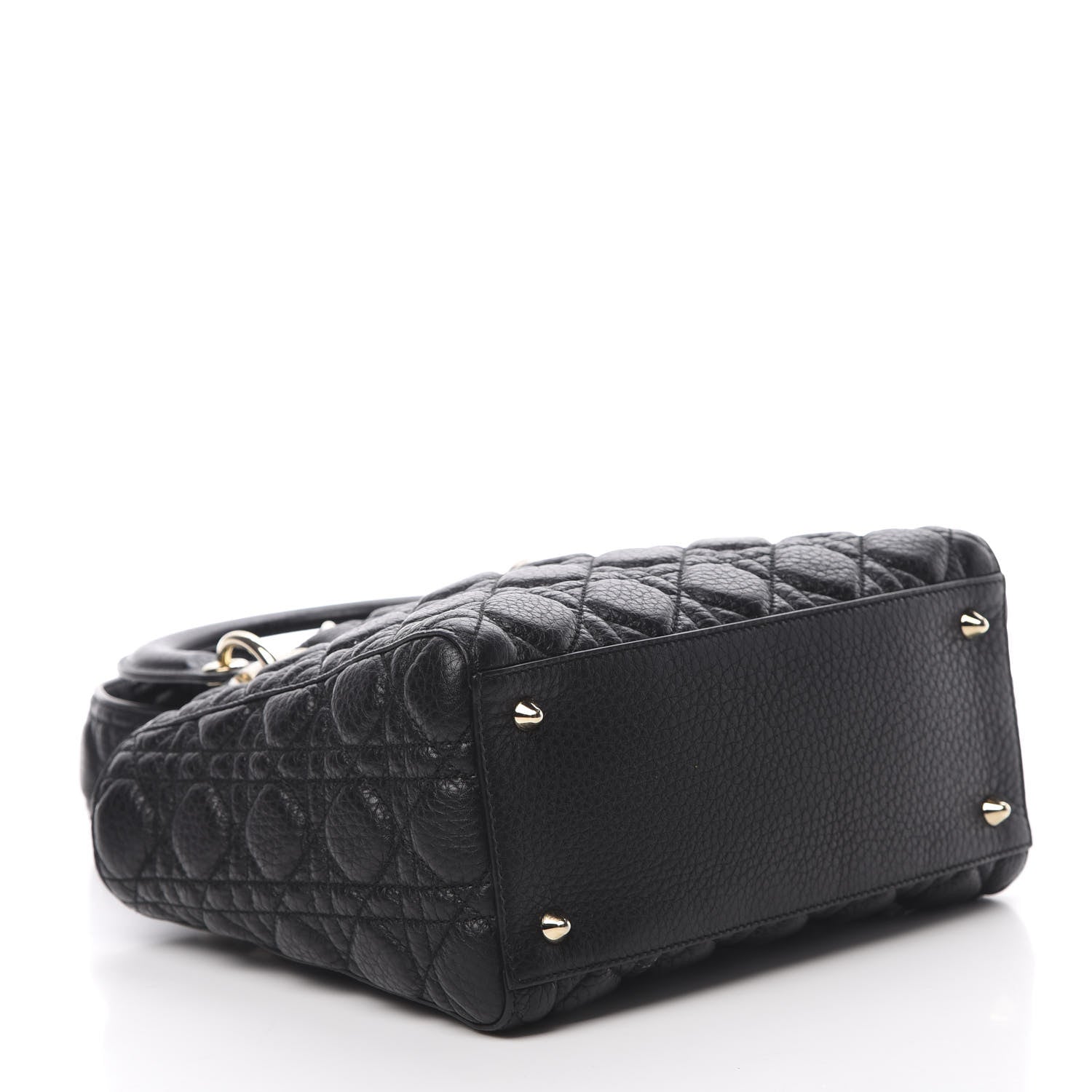 Christian Dior Grained Calfskin Cannage Medium Supple Lady Dior Black 4 of 13