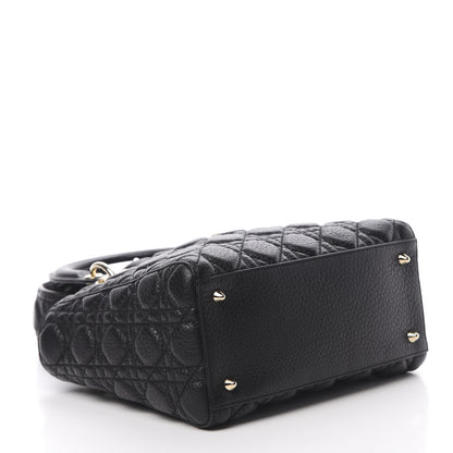 Christian Dior Grained Calfskin Cannage Medium Supple Lady Dior Black 4 of 13