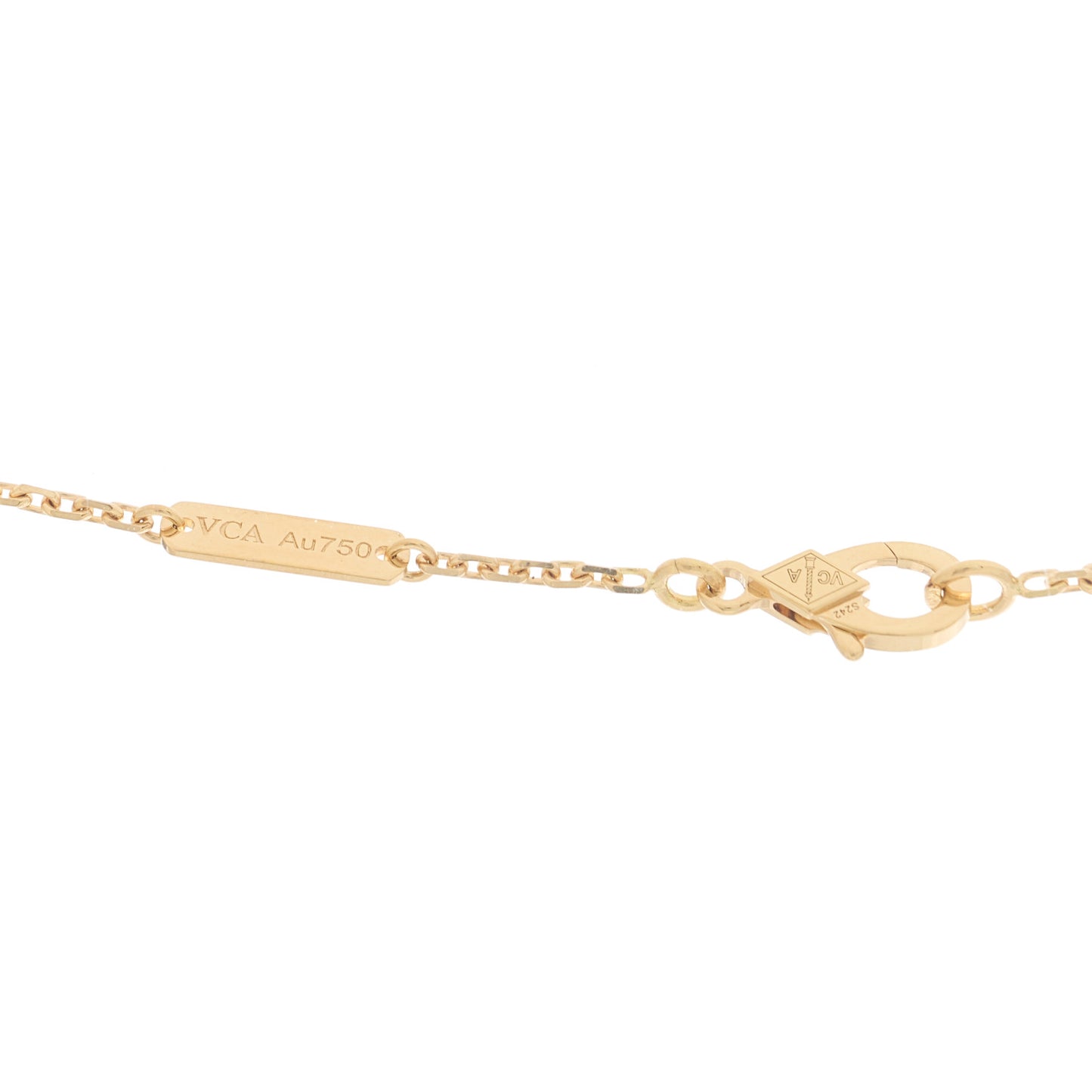 18K Yellow Gold Black Onyx Vintage Alhambra Pendant Necklace