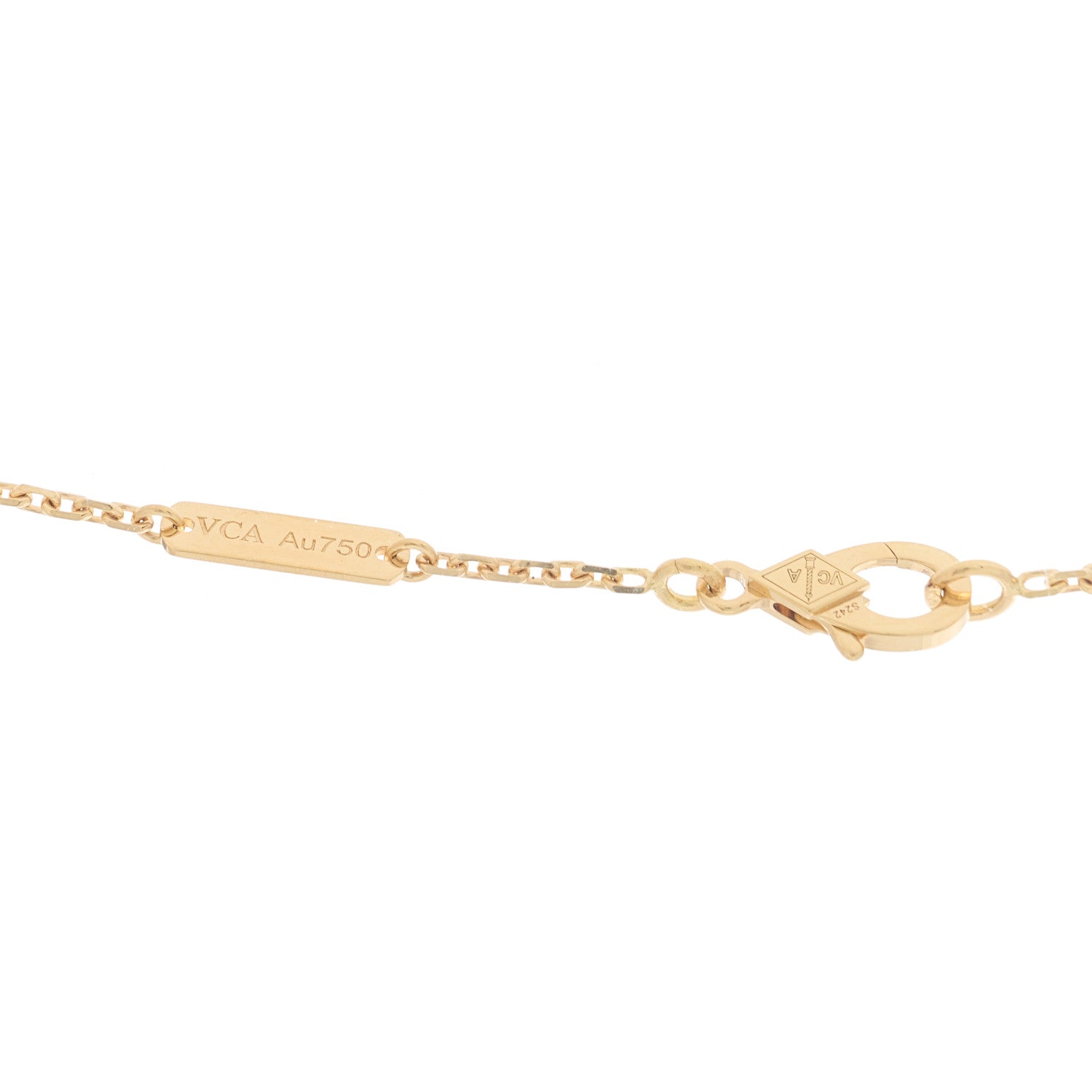 Van Cleef & Arpels 18K Yellow Gold Black Onyx Vintage Alhambra Pendant Necklace 4 of 6
