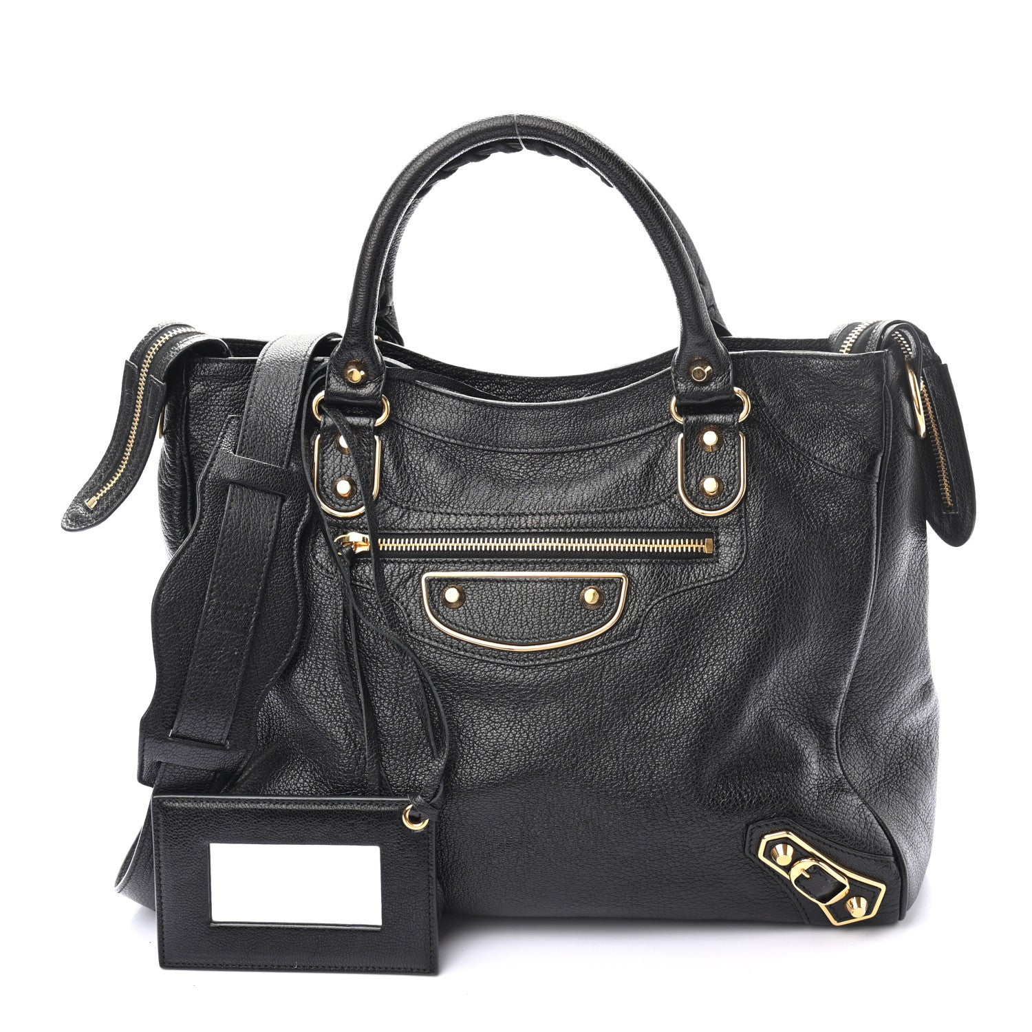 Balenciaga Chevre Gold Metallic Edge Hardware Velo Black 1 of 9