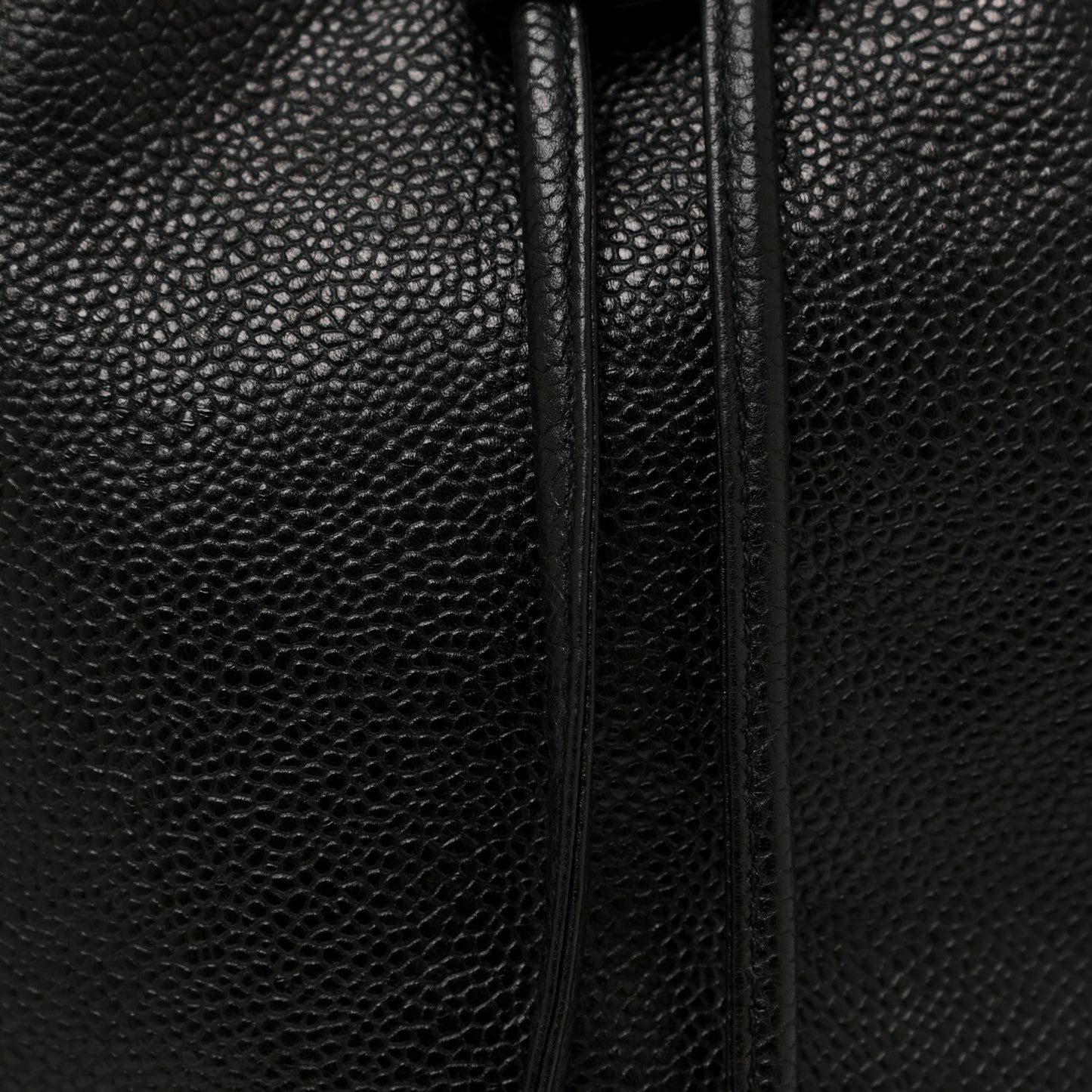 Caviar CC Drawstring Shoulder Bag Black