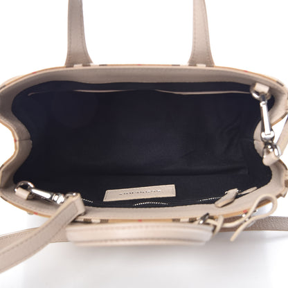Burberry Goatskin Vintage Check Small Banner Tote Limestone 6 of 10