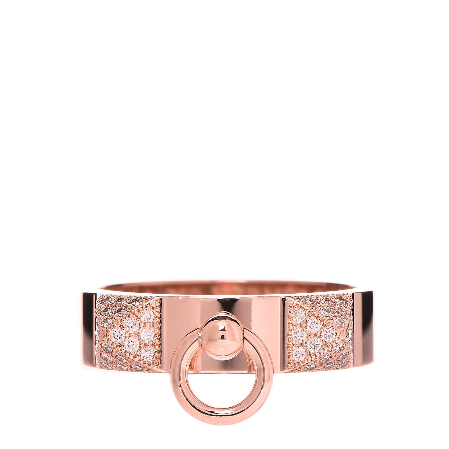 18K Rose Gold Diamond PM Collier De Chien Ring 54 6.75
