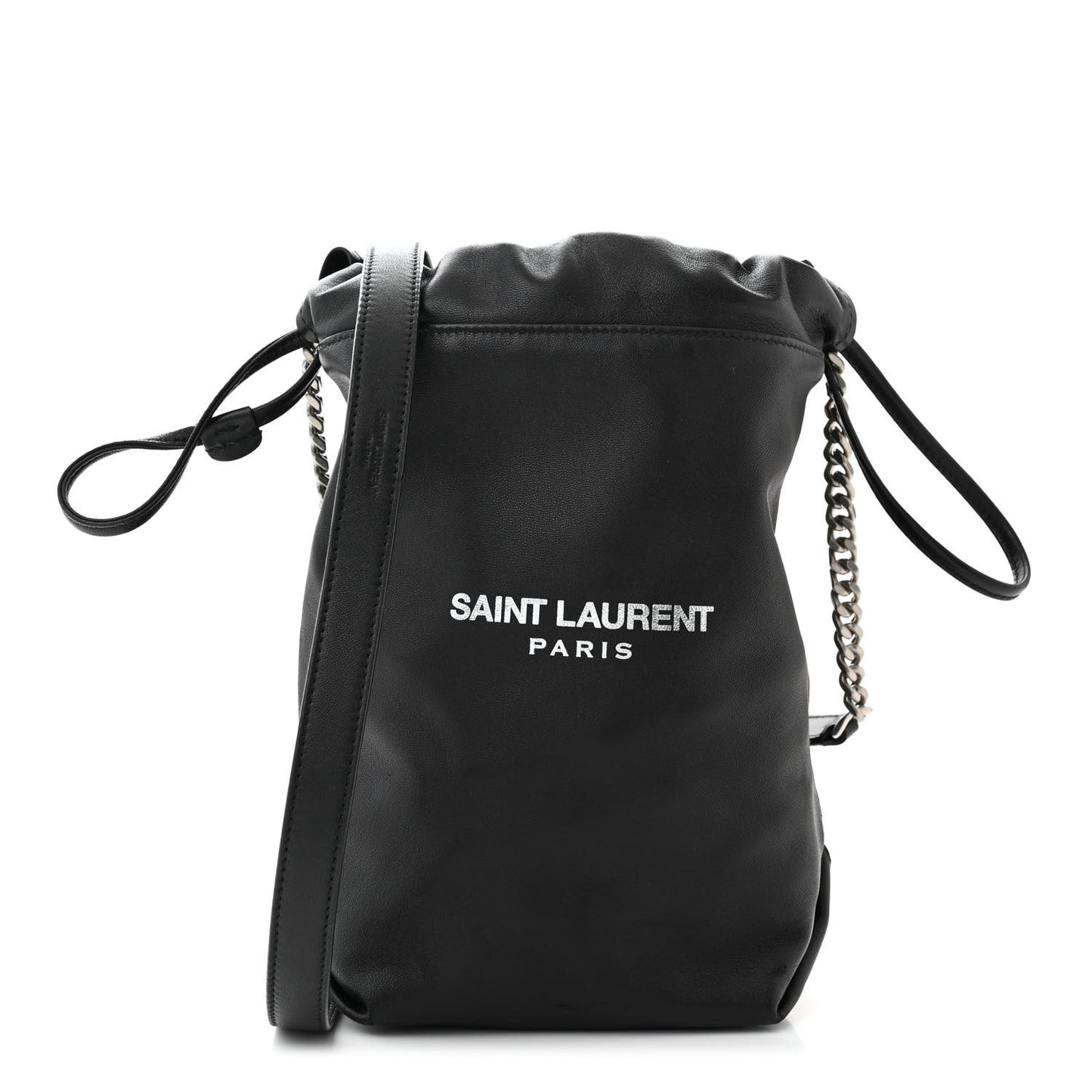Lambskin Small Teddy Bucket Bag Black