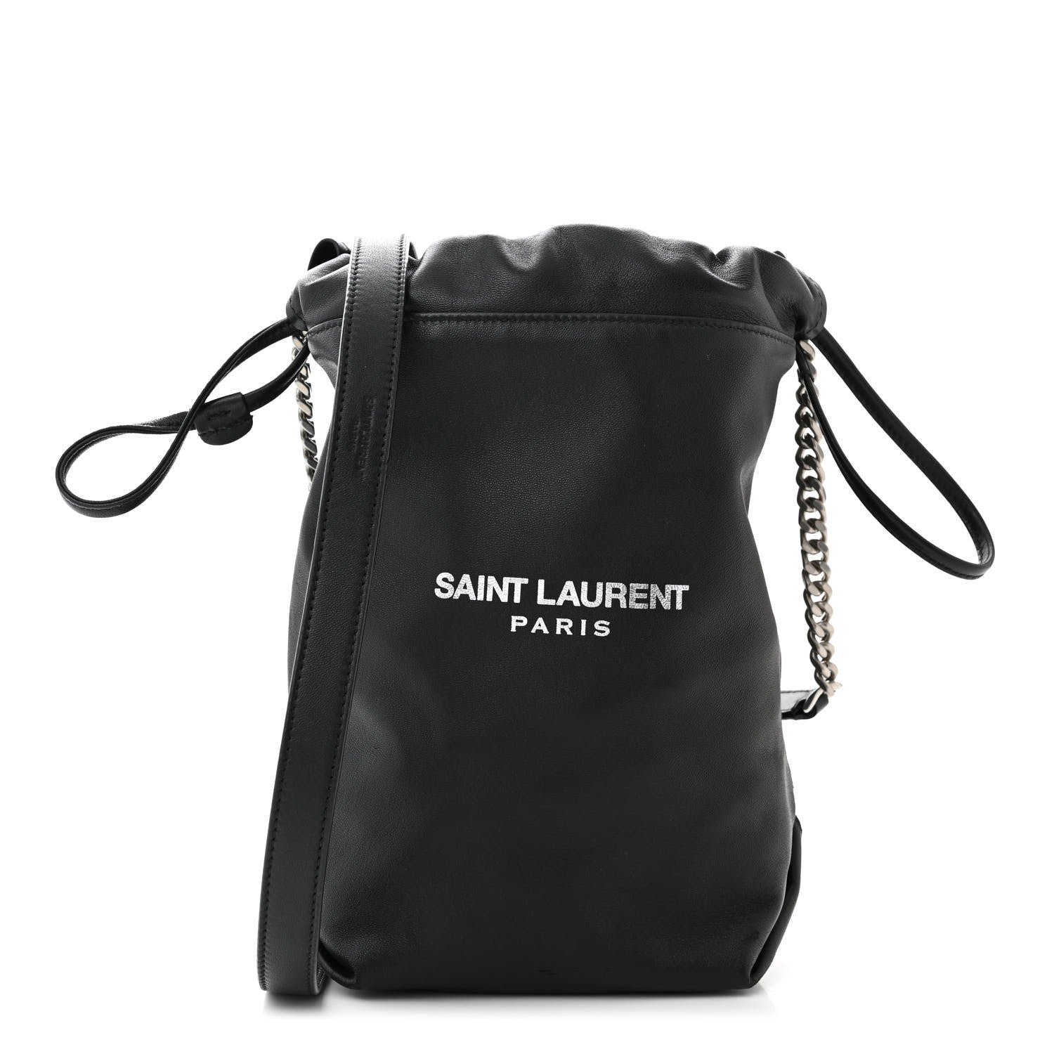 Saint Laurent Lambskin Small Teddy Bucket Bag Black 1 of 12