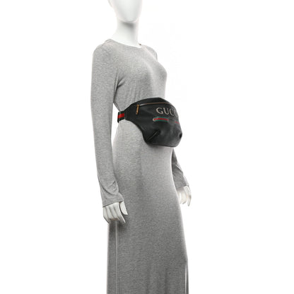Gucci Grained Calfskin Logo Belt Bag Black 2 of 11