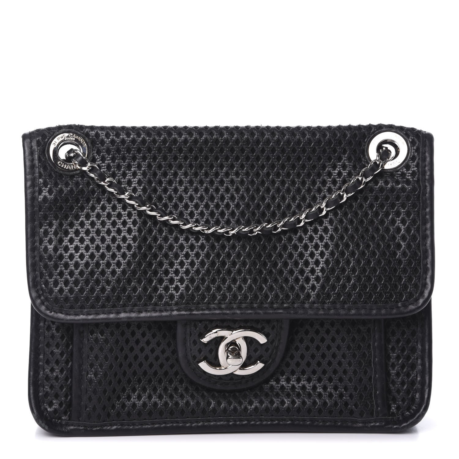 Chanel Metallic Perforated Calfskin Small Up In The Air Flap Black 1 of 18