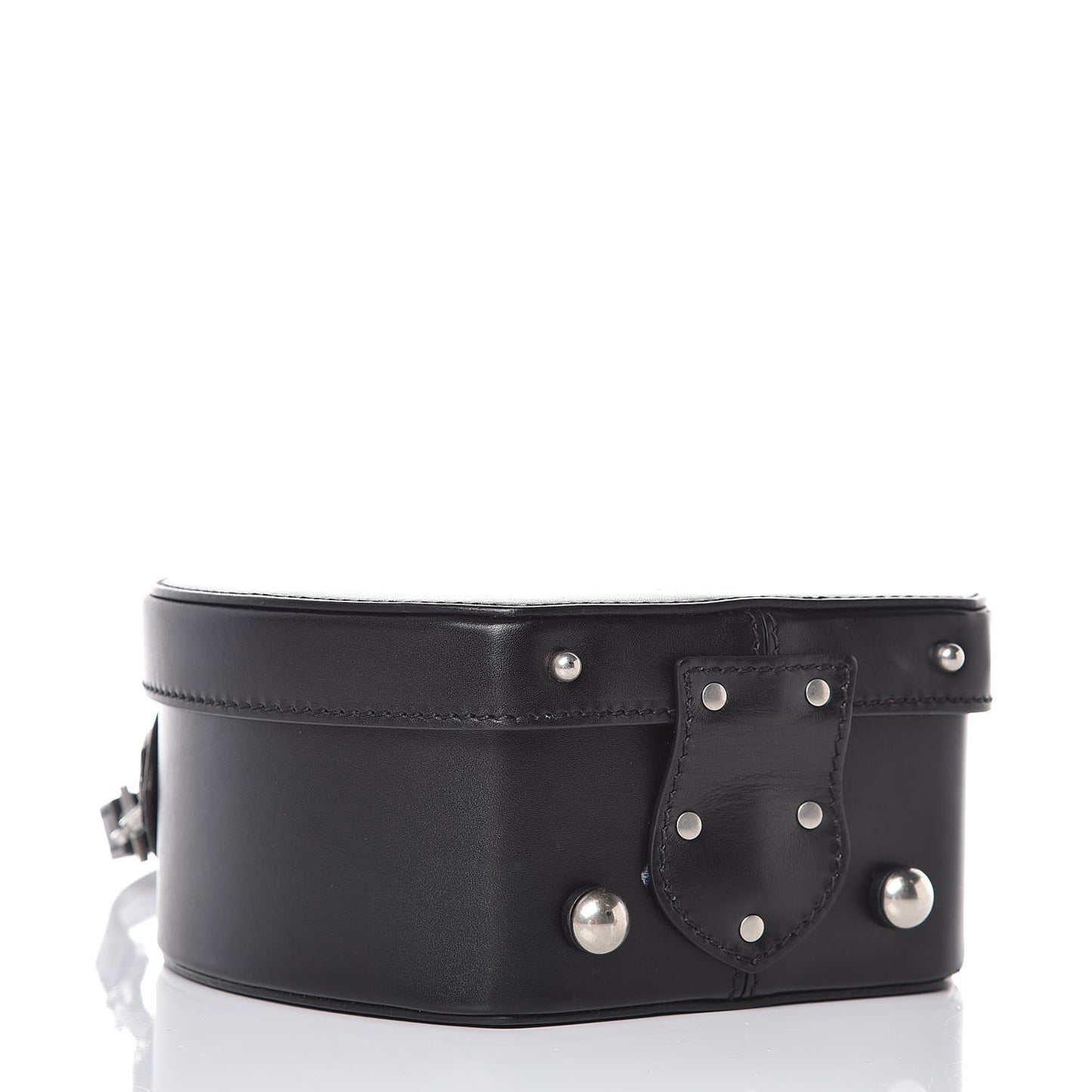Calfskin Small Mica Hat Box Black